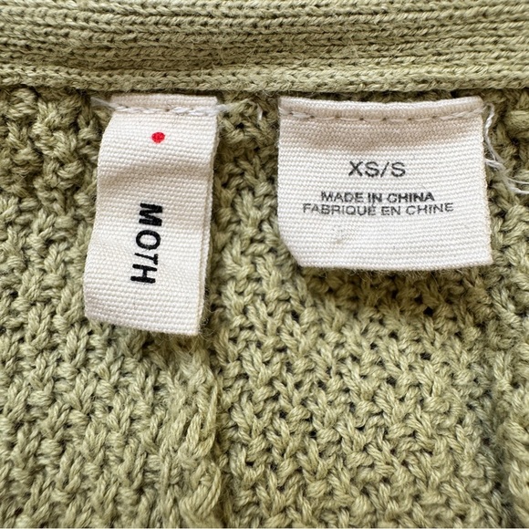 Anthropologie Moth Calexico Poncho Sweater Hooded Vest Cardigan Striped Sz XS S - Picture 5 of 16